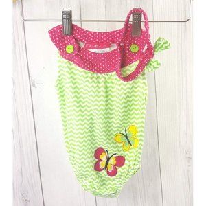 Baby Paris Infant Girl Outfit w/Hair Band Bow Summer Butterfly Romper Set 3/6M